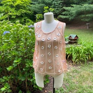 Rare London floral mesh top